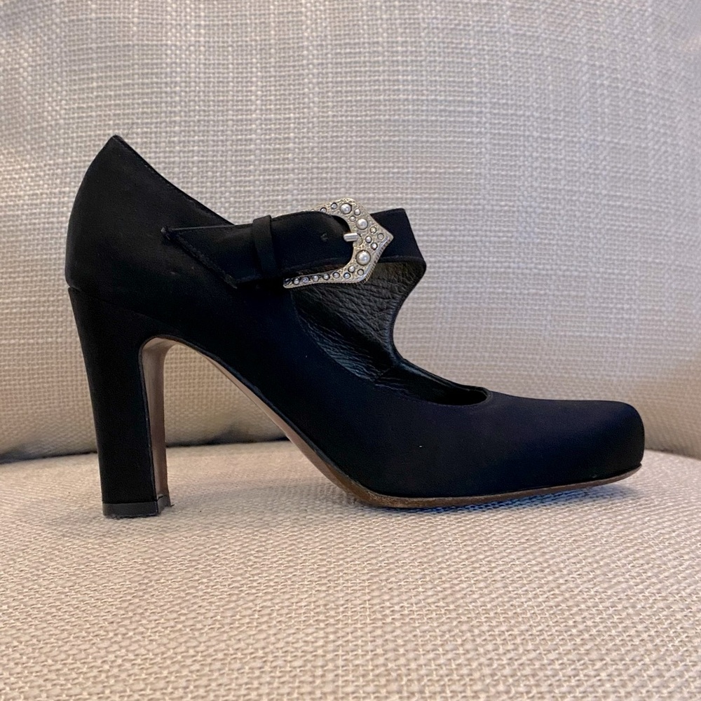 Couture Donald J Pliner Crush Shoes / Black Mary Jane w Jeweled Buckle/ 6M